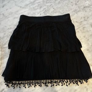 Zara Mini Black Skirt with bead tassels